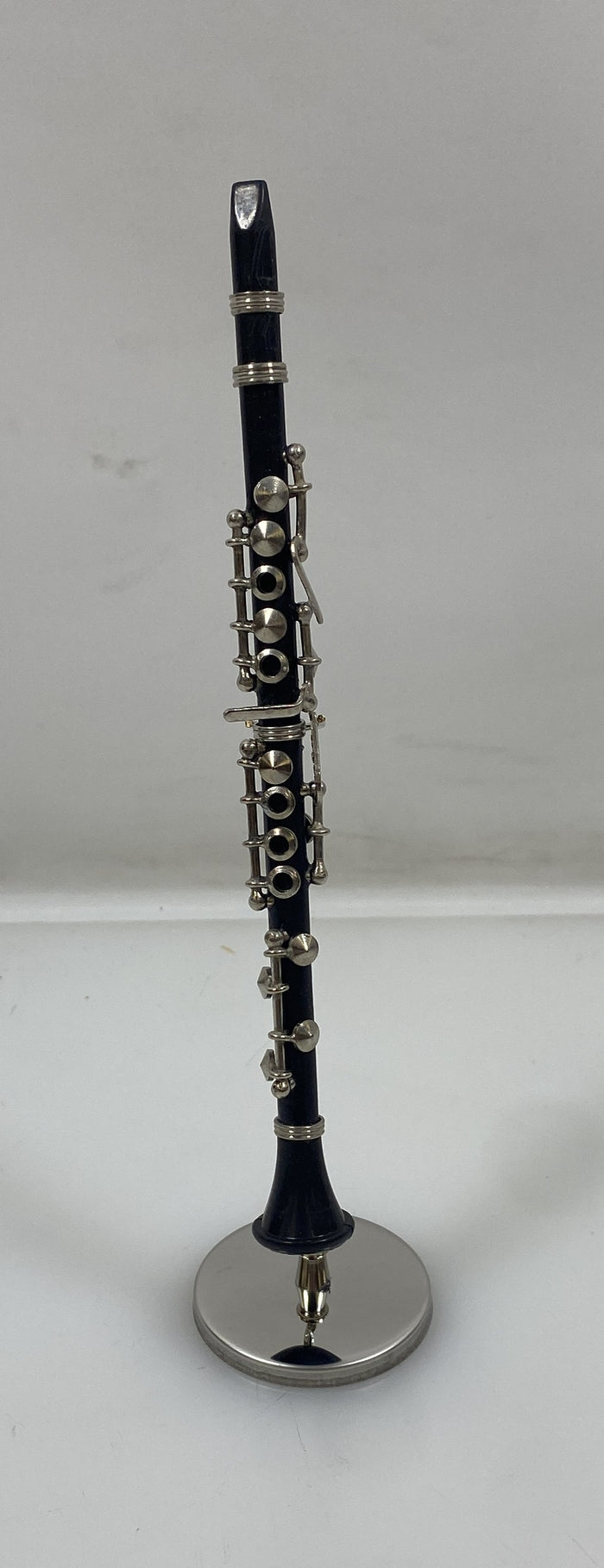 Miniature Black Clarinet With Case And Stand