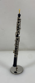 Miniature Black Oboe With Case And Stand