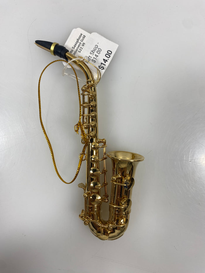Miniature Gold Alto Saxophone Ornament