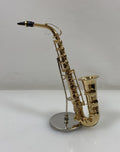 Miniature Gold Brass Alto Saxophone With Case And Stand