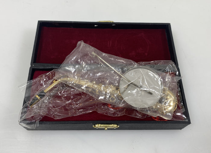 Miniature Gold Brass Alto Saxophone With Case And Stand