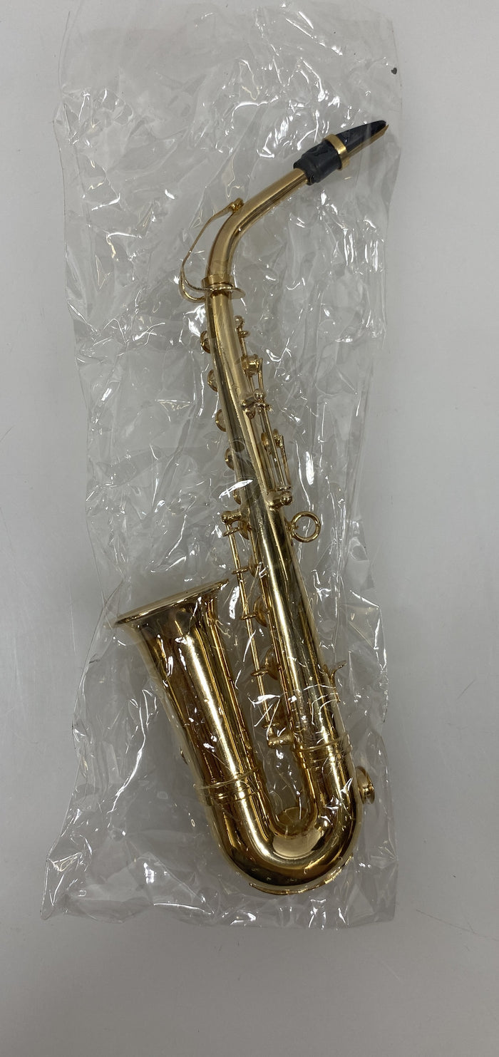 Miniature Gold Brass Alto Saxophone With Case And Stand