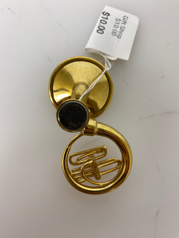 Miniature Gold Brass French Horns Ornament