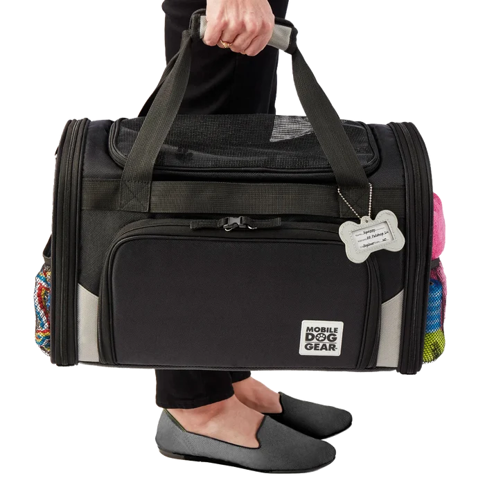 Mobile Dog Gear Pet Carrier Plus,"Black pet carrier bag with shoulder straps and front zip pocket"