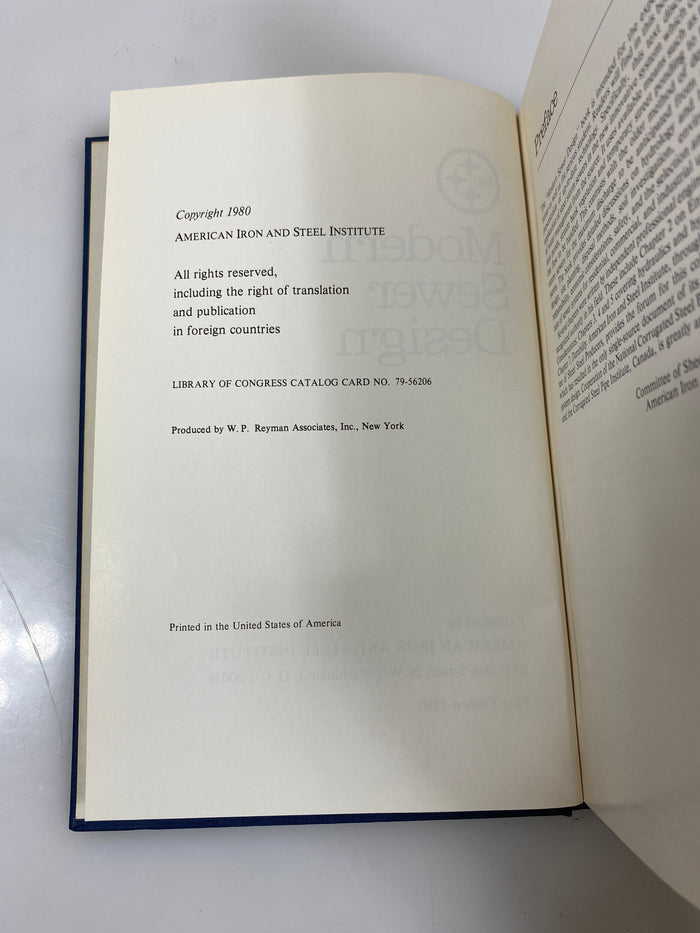 Modern Sewer Design American Iron and Steel Institute 1980 HC