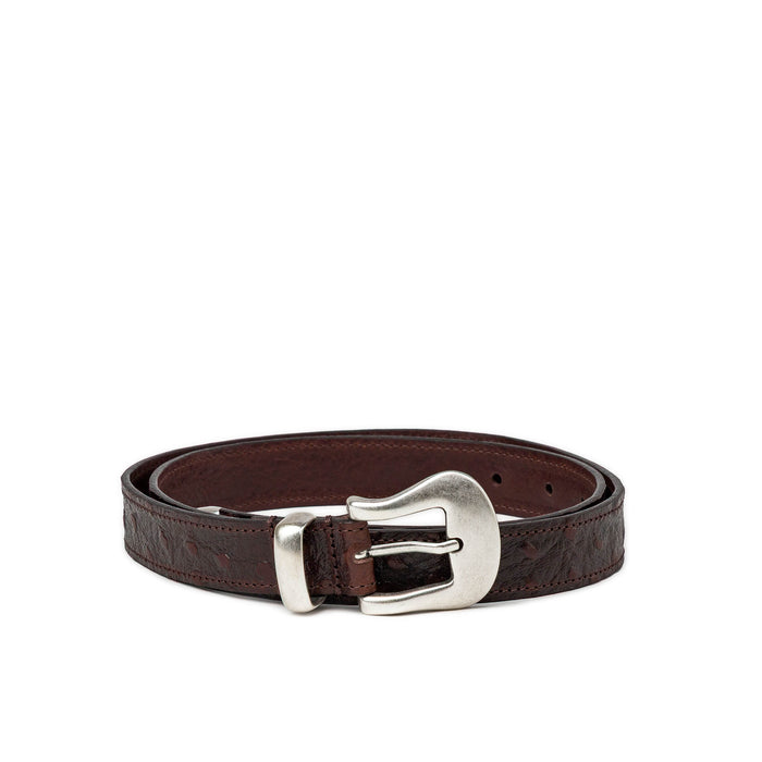 Molebo Triple Hardware Ostrich Embossed Belt