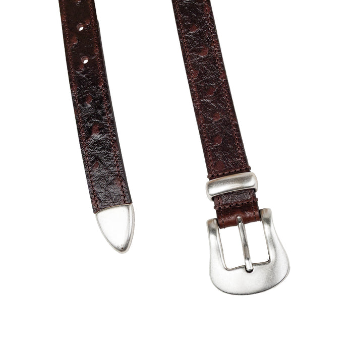 Molebo Triple Hardware Ostrich Embossed Belt