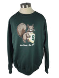 MSU Green Squirrel Cookie Crewneck Sweatshirt Unisex Size M
