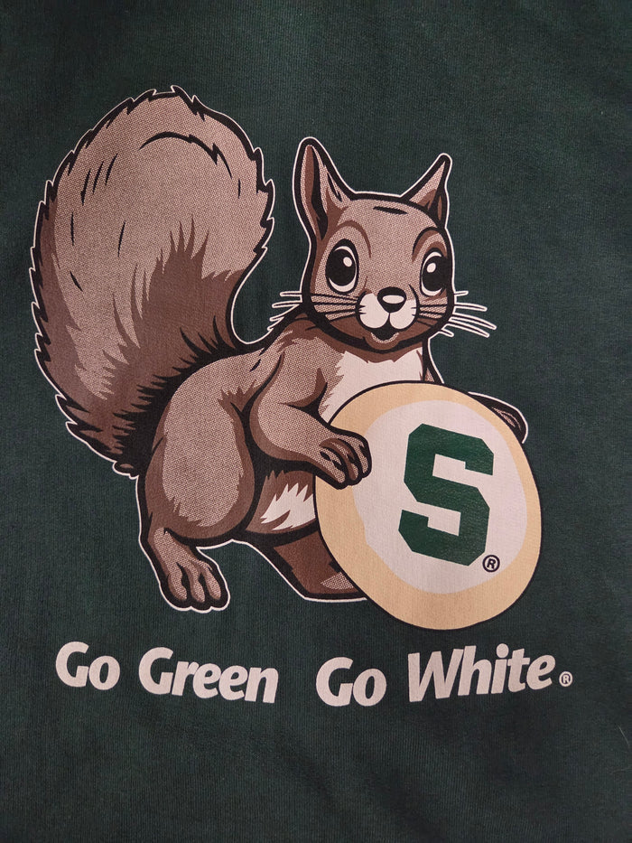 MSU Green Squirrel Cookie Crewneck Sweatshirt Unisex Size S
