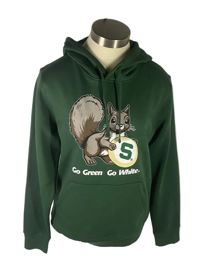 MSU Green Squirrel Cookie Hoodie Sweatshirt Unisex Size XS