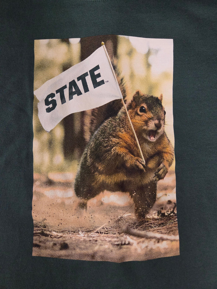 MSU Green Squirrel Flag T-Shirt Unisex Size M