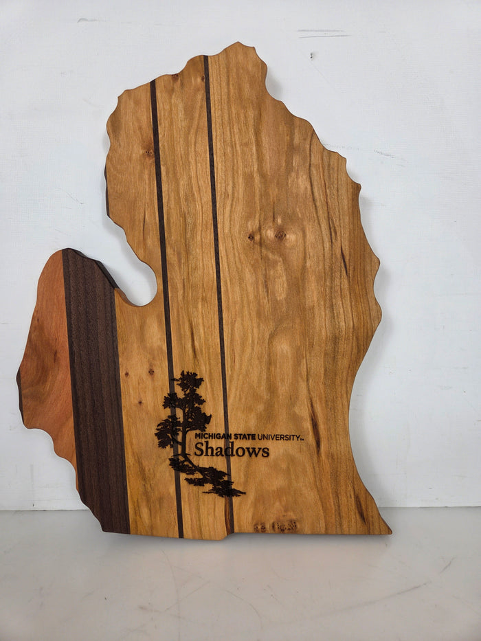 MSU Shadows State of Michigan Cutting Board Style 11