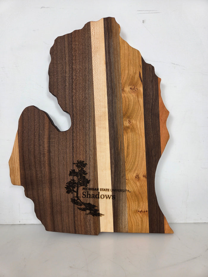 MSU Shadows State of Michigan Cutting Board Style 12