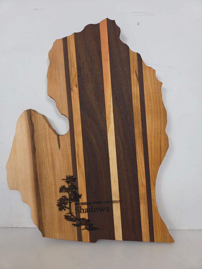 MSU Shadows State of Michigan Cutting Board Style 13