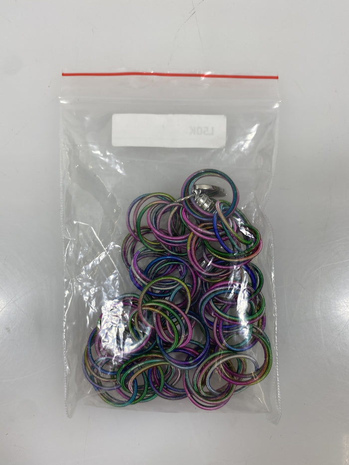 Multicolored Connected Spring Wire Clasp Necklace