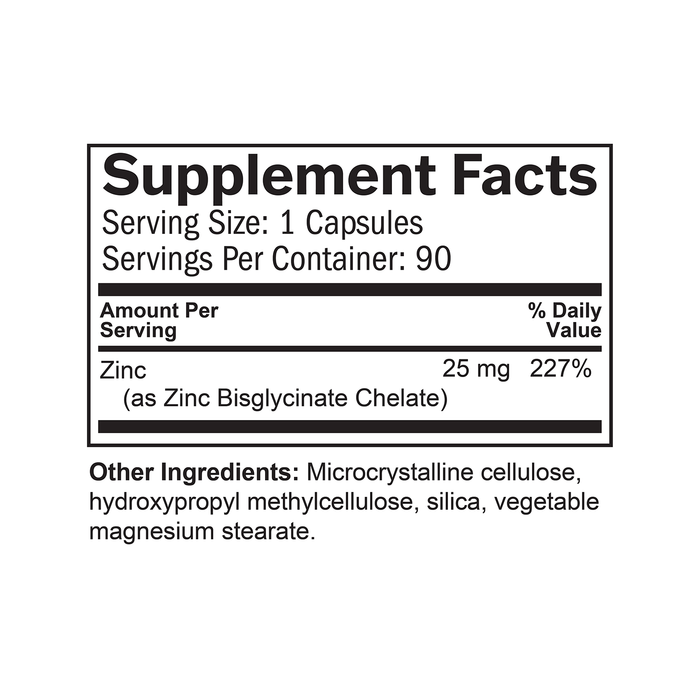 BrainMD Neuro Zinc: infographic, supplement facts box