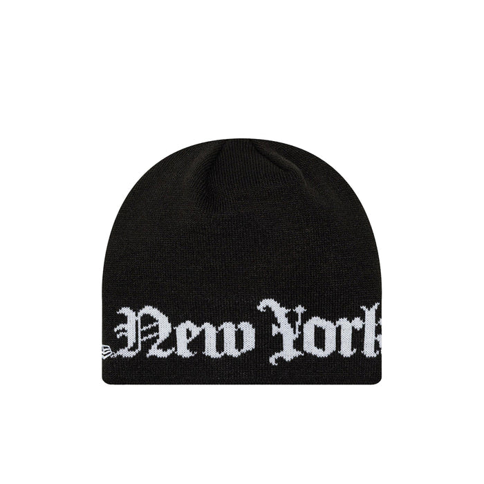 New Era New York Yankees Wordmark Knit Skully (Black)