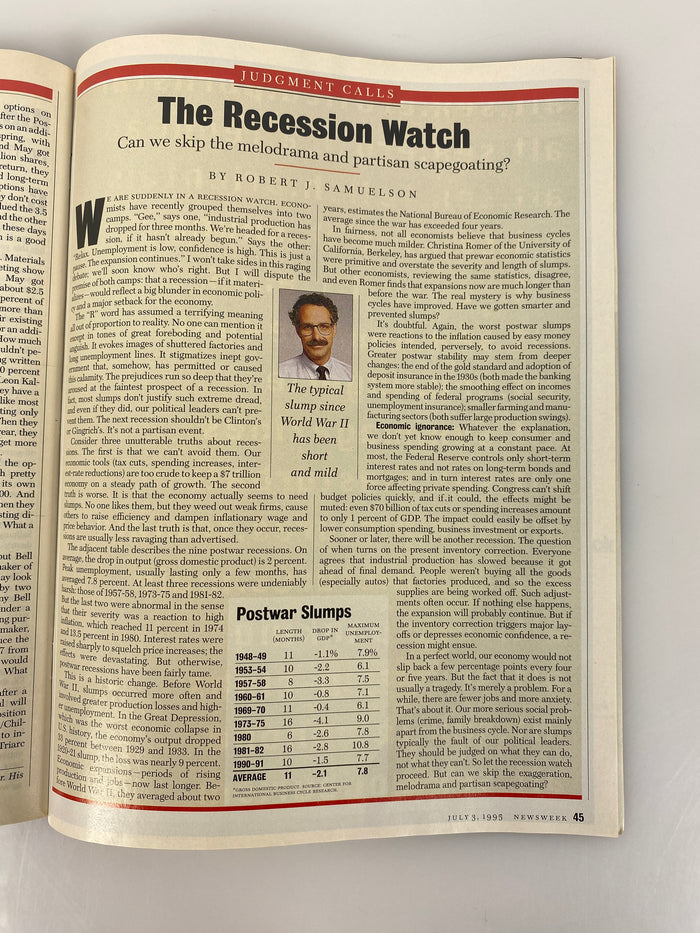 Newsweek April 19, 1995; July 3, 1995 Oklahoma City Bombing Issues