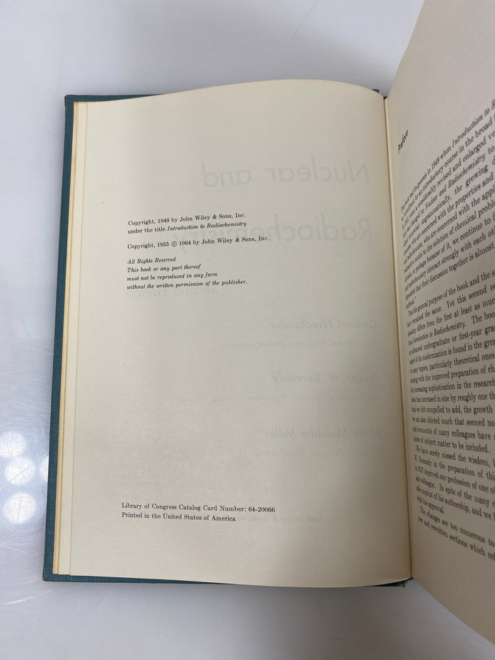 Nuclear and Radiochemistry Friedlander/Kennedy/Miller 2nd Ed. 1949