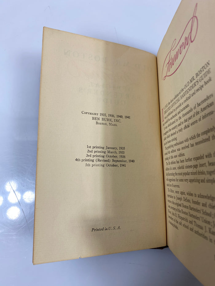 Old Mr. Boston Official Bartenders Guide 1941 HC
