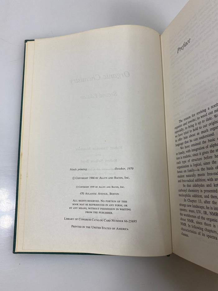 Organic Chemistry 2nd Edition Morrison/Boyd 1970 HC