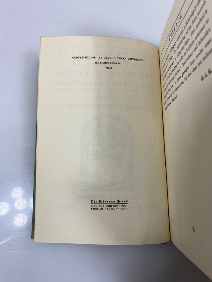 Othello by William Shakespeare Ginn and Company 1941 HC