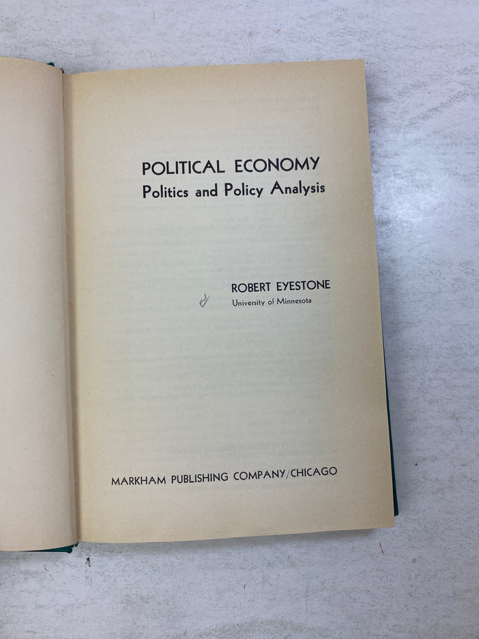 Political Economy by Robert Eyestone Ex-library 1972 HC