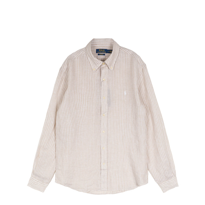 Polo Ralph Lauren Custom Fit Striped Linen Shirt onmodel
