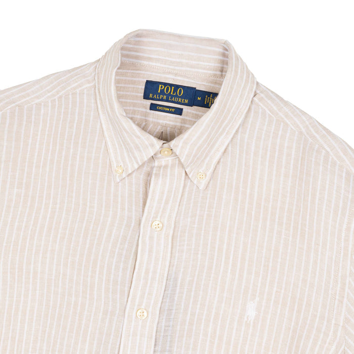Polo Ralph Lauren Custom Fit Striped Linen Shirt onmodel