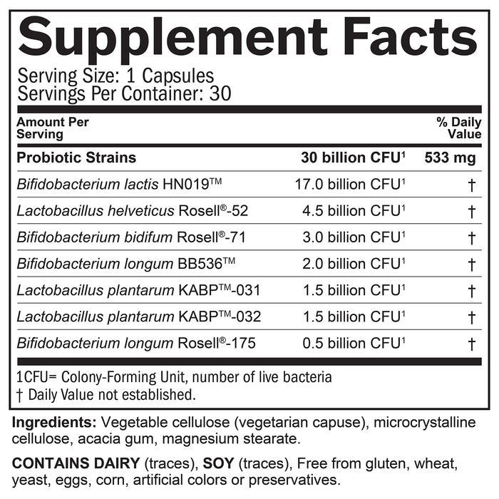 BrainMD ProBrainBiotics MAX: infographic, supplement facts box