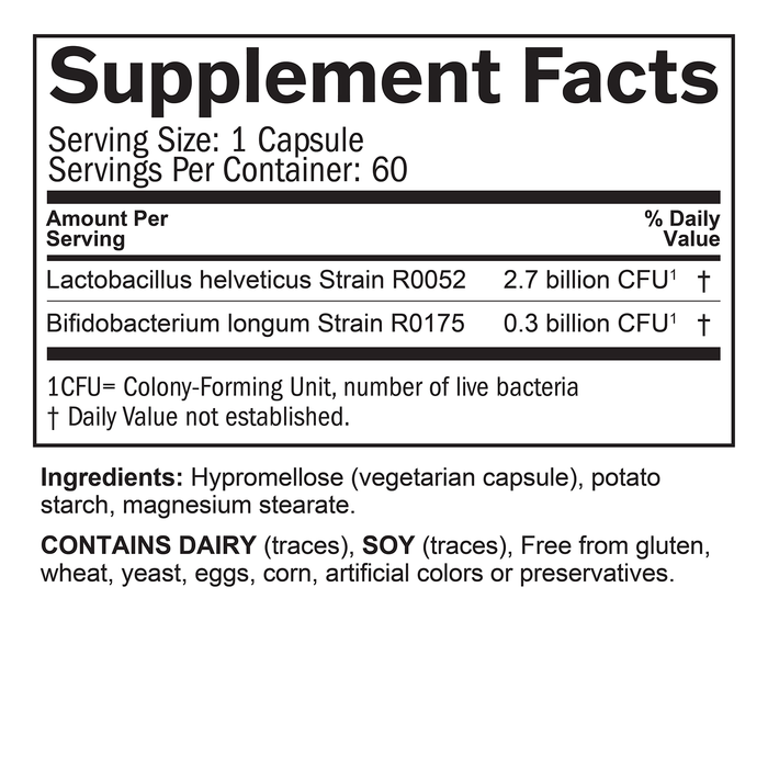 BrainMD ProBrainBiotics: infographic, supplement facts box