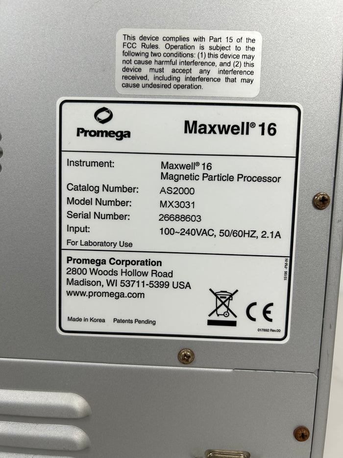 Promega Maxwell MX 3031 Automated Purification Instrument *Untested*