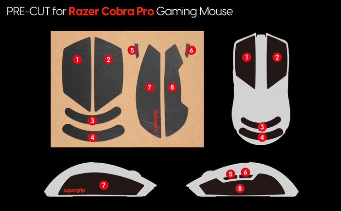 Pulsar Supergrip Grip Tape for Razer Cobra / Cobra Pro