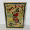 "Puss in Boots" Original Vintage Boardgame Lid in Nielsen Frame