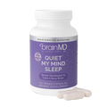 BrainMD Quiet My Mind Sleep: image of bottle and three capsules at its base with transparent background