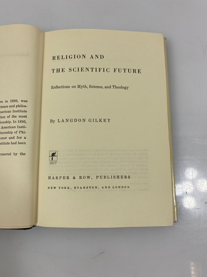 Religion and the Scientific Future by Langdon Gilkey 1970 HCDJ