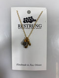 Restrung Gold Music Note Necklace