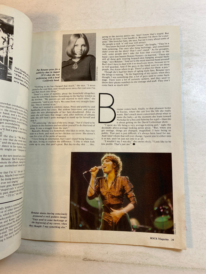 Rock Magazine November 1984 Pat Benatar