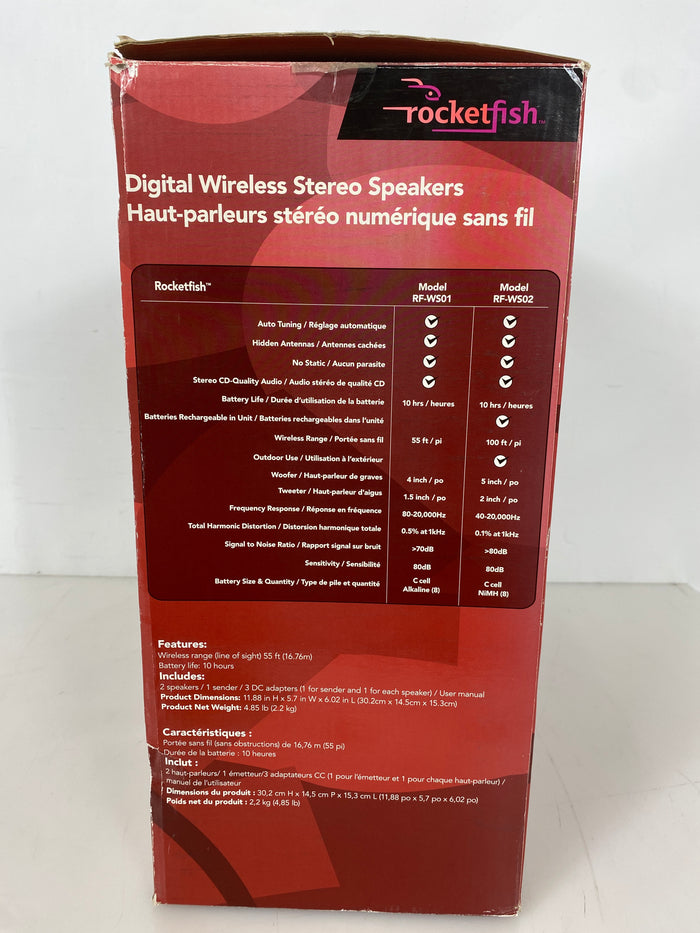 Rocketfish Wireless Bookshelf Speaker Pair Model RF-WS01