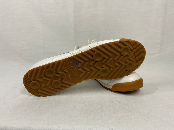 Puma Roma Classic White, Gold, Gum Leather Shoes Men's Size 10.5