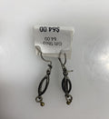 Rusted Silver Dangle Bead Charm Earrings