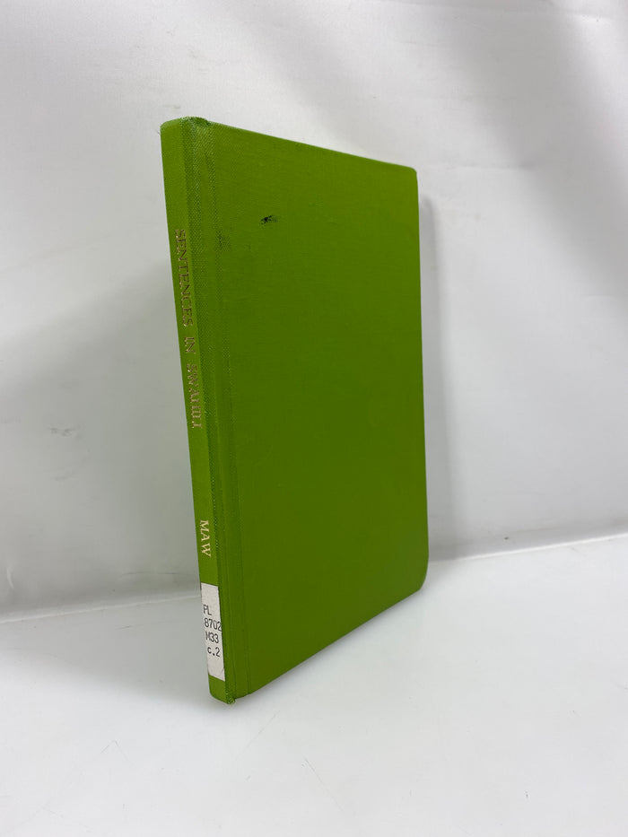 Sentences in Swahili by Joan Maw Ex-library 1969 HC