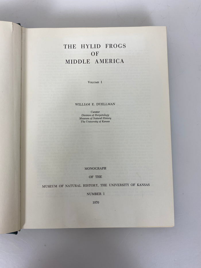 Set of 2: The Hylid Frogs of Middle America Vol 1-2 by Duellman Ex-libra 1970 HC