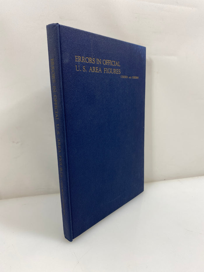 *Signed* Errors in Official US Area Figures by Osborn/Osborn 1945 HC