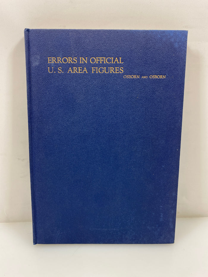 *Signed* Errors in Official US Area Figures by Osborn/Osborn 1945 HC
