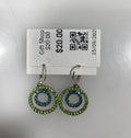 Silver Baked Beads Multicolor Crystal Spiral Earrings