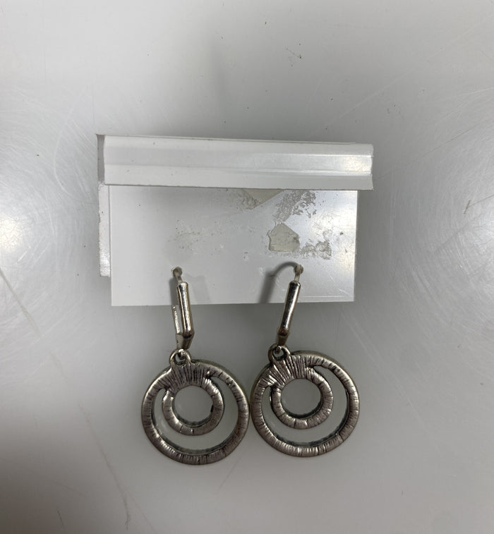 Silver Baked Beads Multicolor Crystal Spiral Earrings