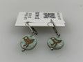 Silver Blue Bird Bead Earrings
