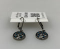 Silver Blue Crystal Tree of Life Earrings