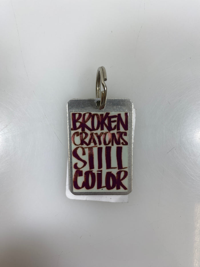 Silver Broken Crayons Still Color Keychain